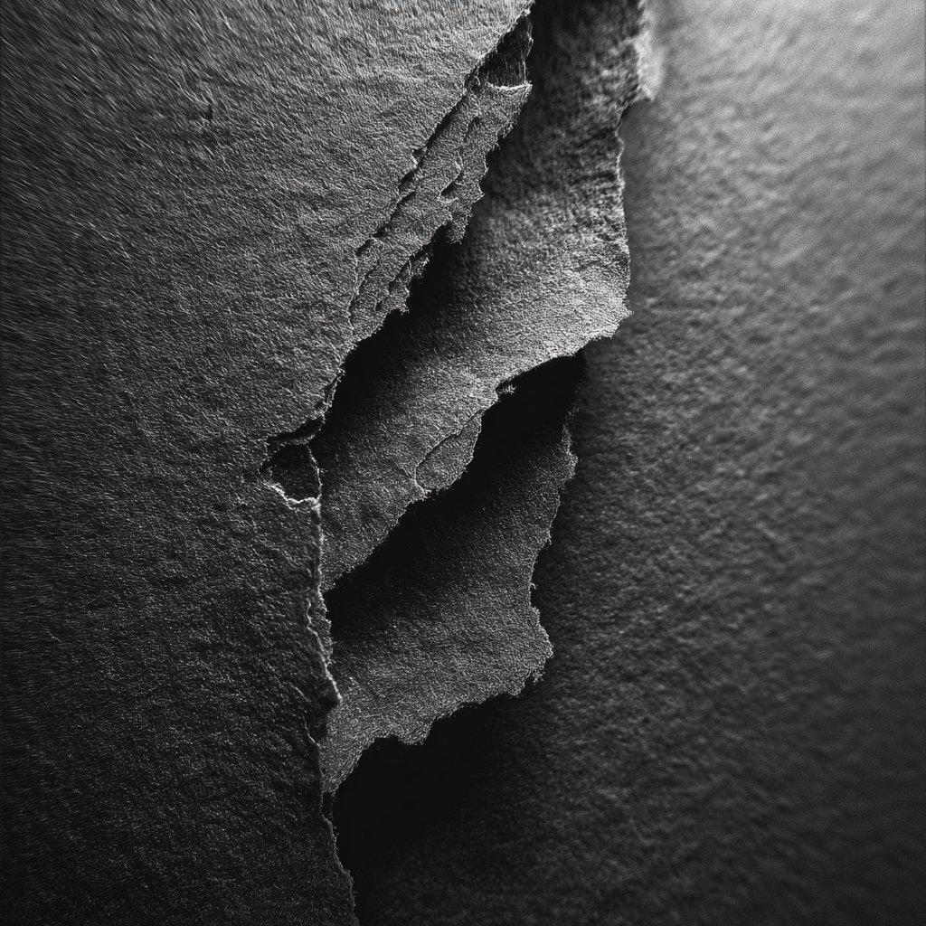 PPR PPL // 01 debut EP cover art by Paper People — torn paper in dramatic monochrome lighting