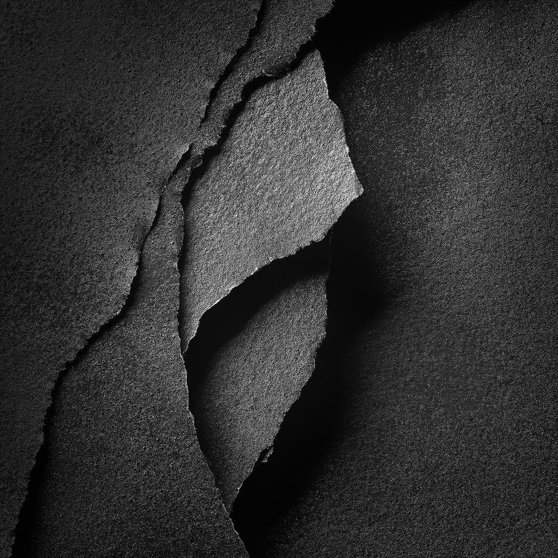 PPR PPL // 01 cover art — torn paper composition in monochrome